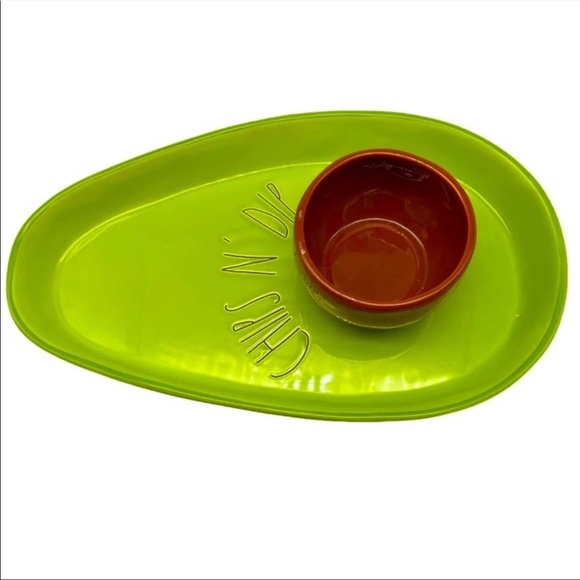 Rae Dunn Avocado Chips and Dip Platter - Picture 1 of 2